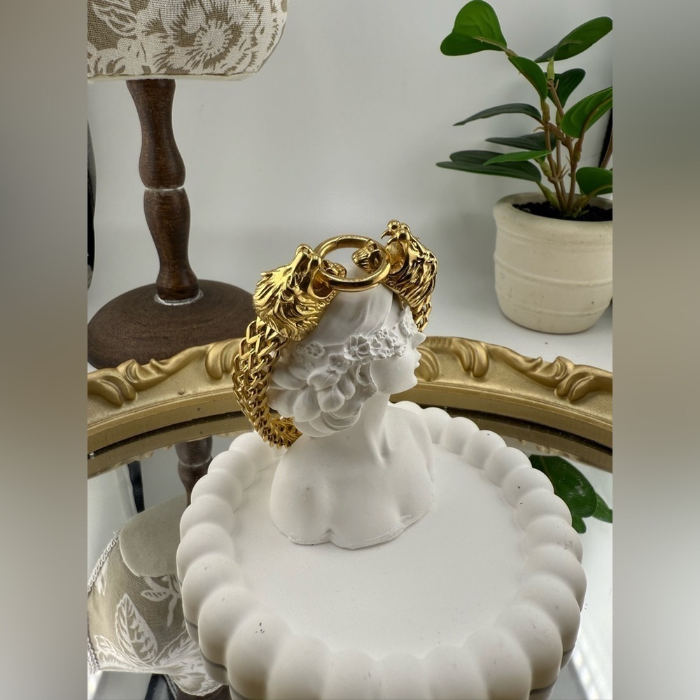 Stainless Steel Lion Head Gold  Bracelet-Unisex With the Gift Box - Picture 6 of 11
